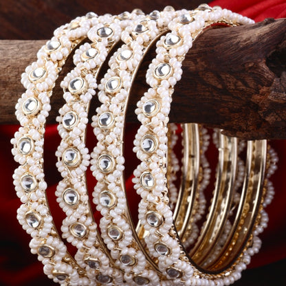 Sahana Pearl Kundan Bangle