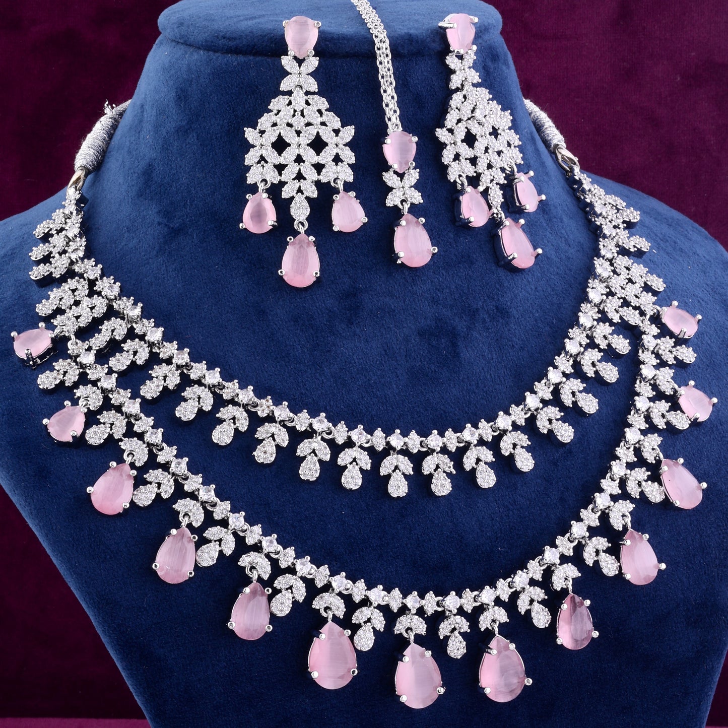 Blush Tara Sutaria Inspired American Diamond Necklace