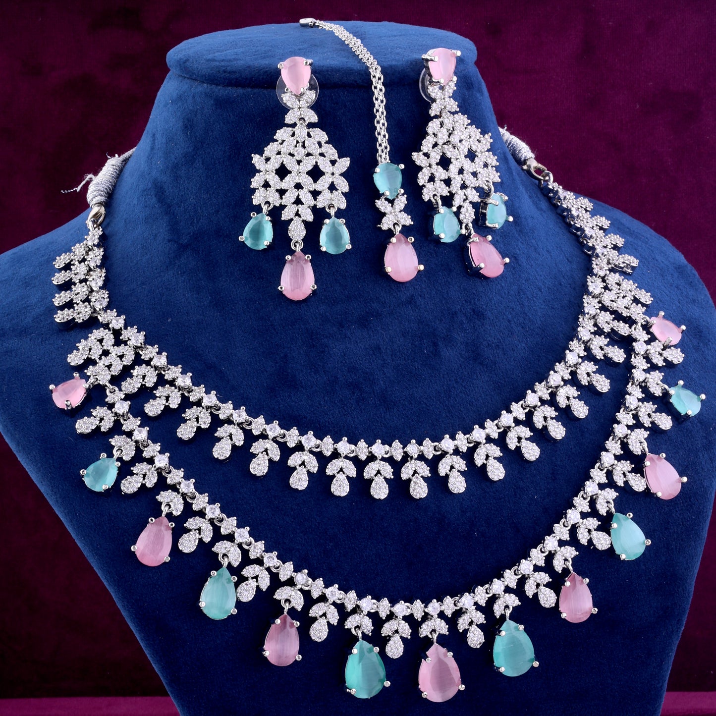 Pastel Tara Sutaria Inspired American Diamond Necklace