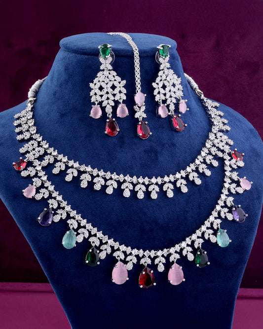 Multi Tara Sutaria Inspired American Diamond Necklace