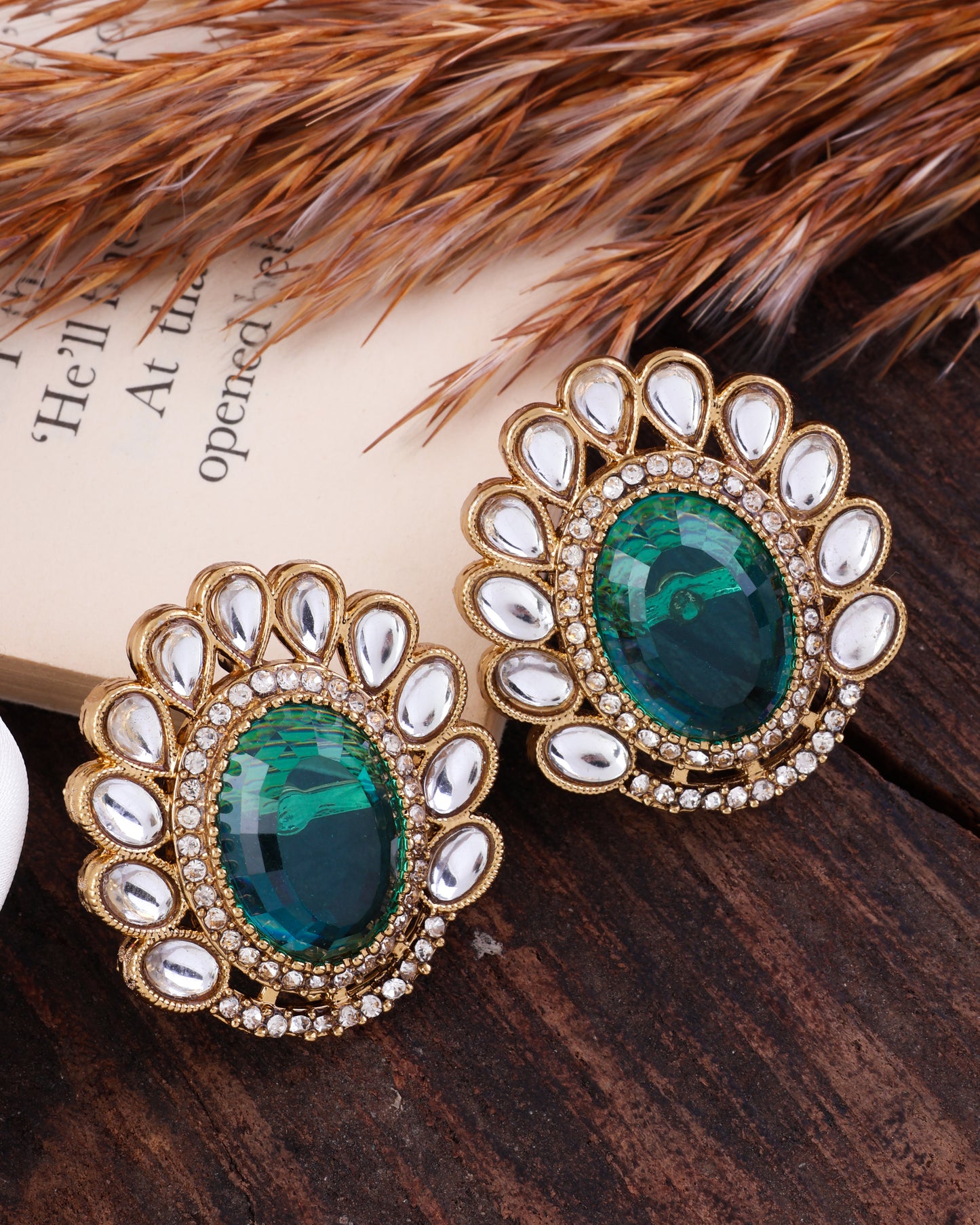 Sage Green Rupali Premium Stud Earring