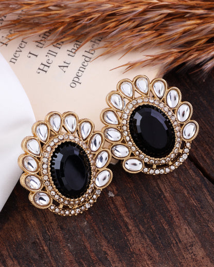 Black Rupali Premium Stud Earring