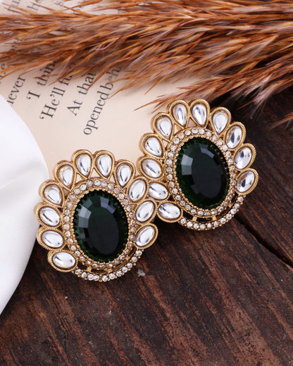 Green Rupali Premium Stud Earring