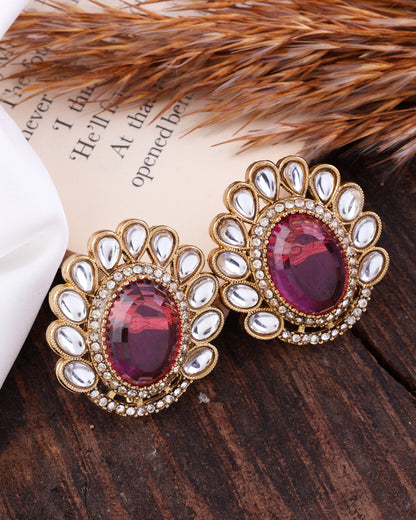 Pink Rupali Premium Stud Earring