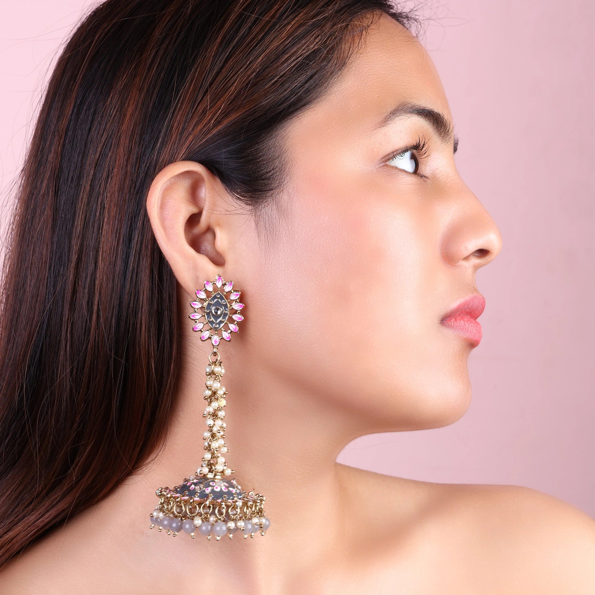 Grey Iffat Designer Earring