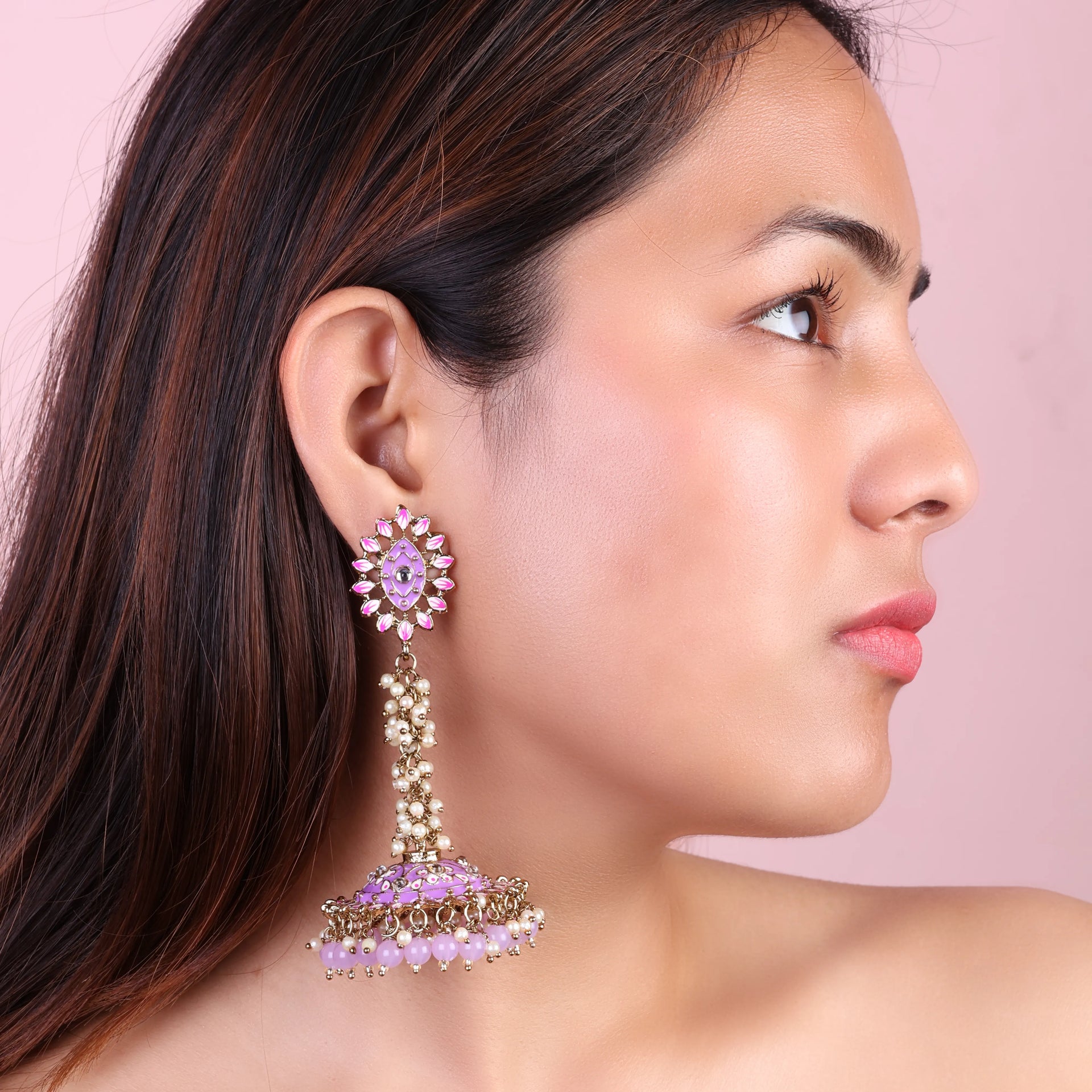 Lilac Iffat Designer Earring