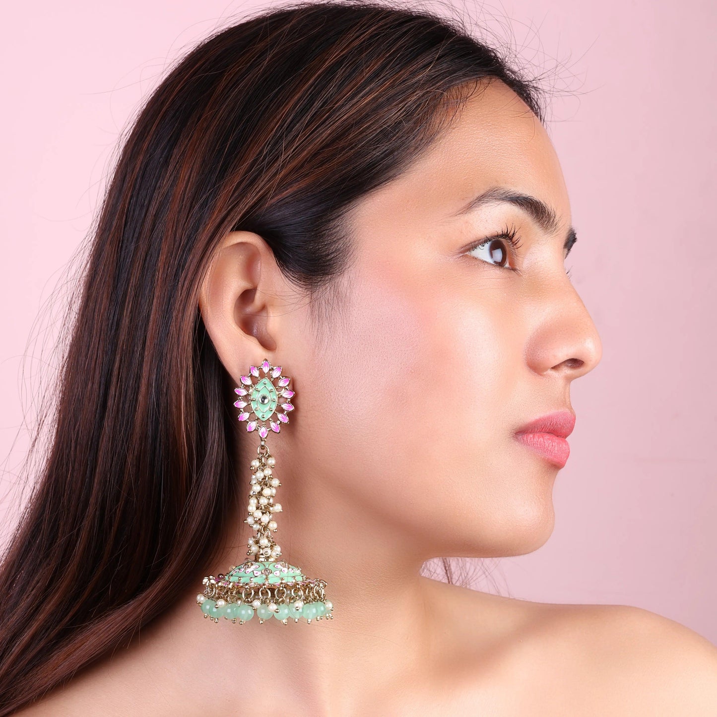 Mint Green Iffat Designer Earring