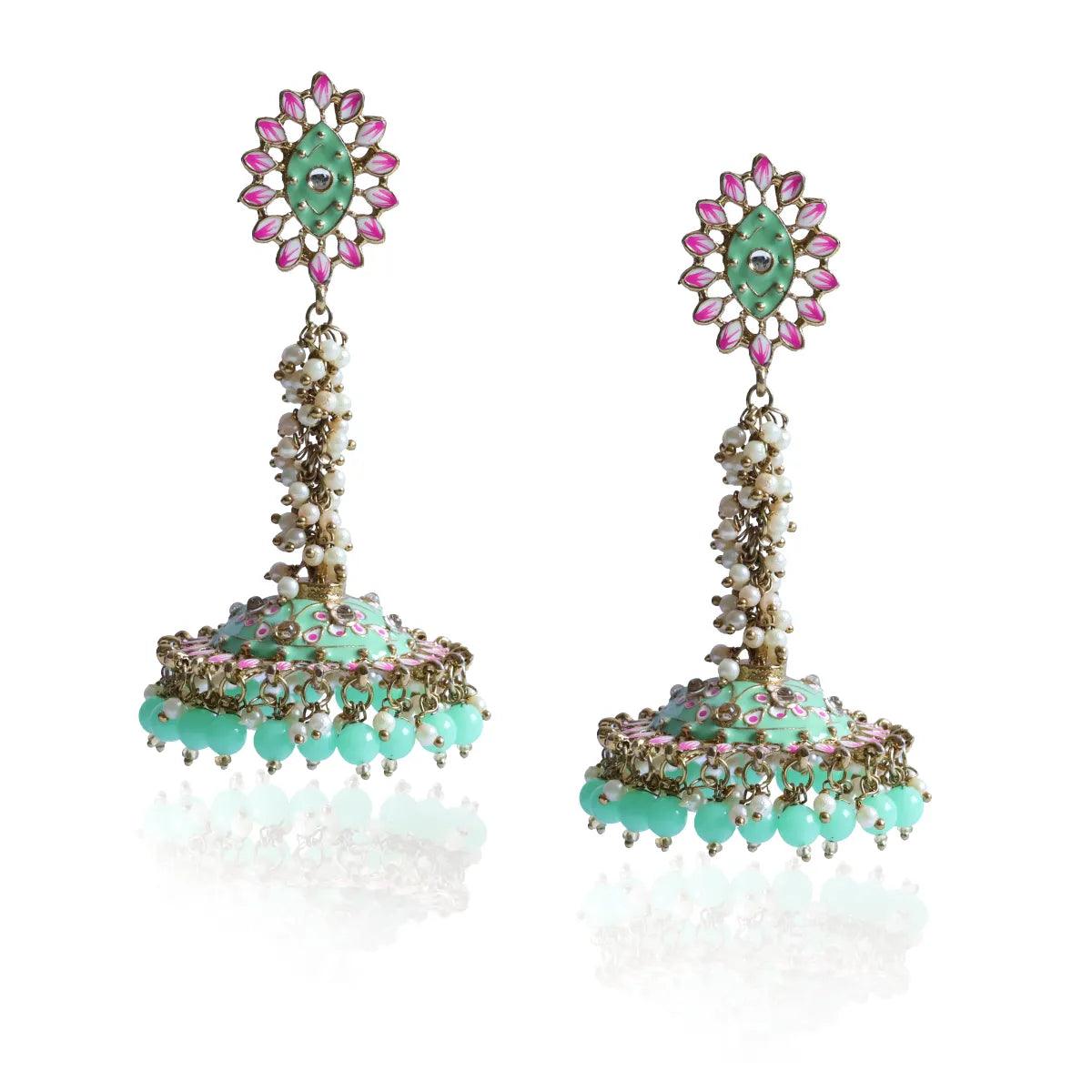 Mint Green Iffat Designer Earring