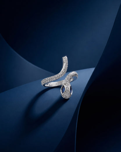 Blue Zenifer American Diamond Serpenti Ring