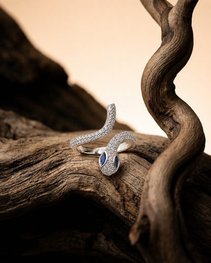 Blue Zenifer American Diamond Serpenti Ring