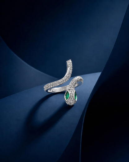 Green Zenifer American Diamond Serpenti Ring
