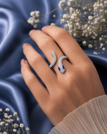 Blue Zenifer American Diamond Serpenti Ring