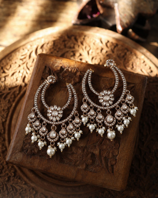 Pearl Adhavi Premium Designer Zircone Earring