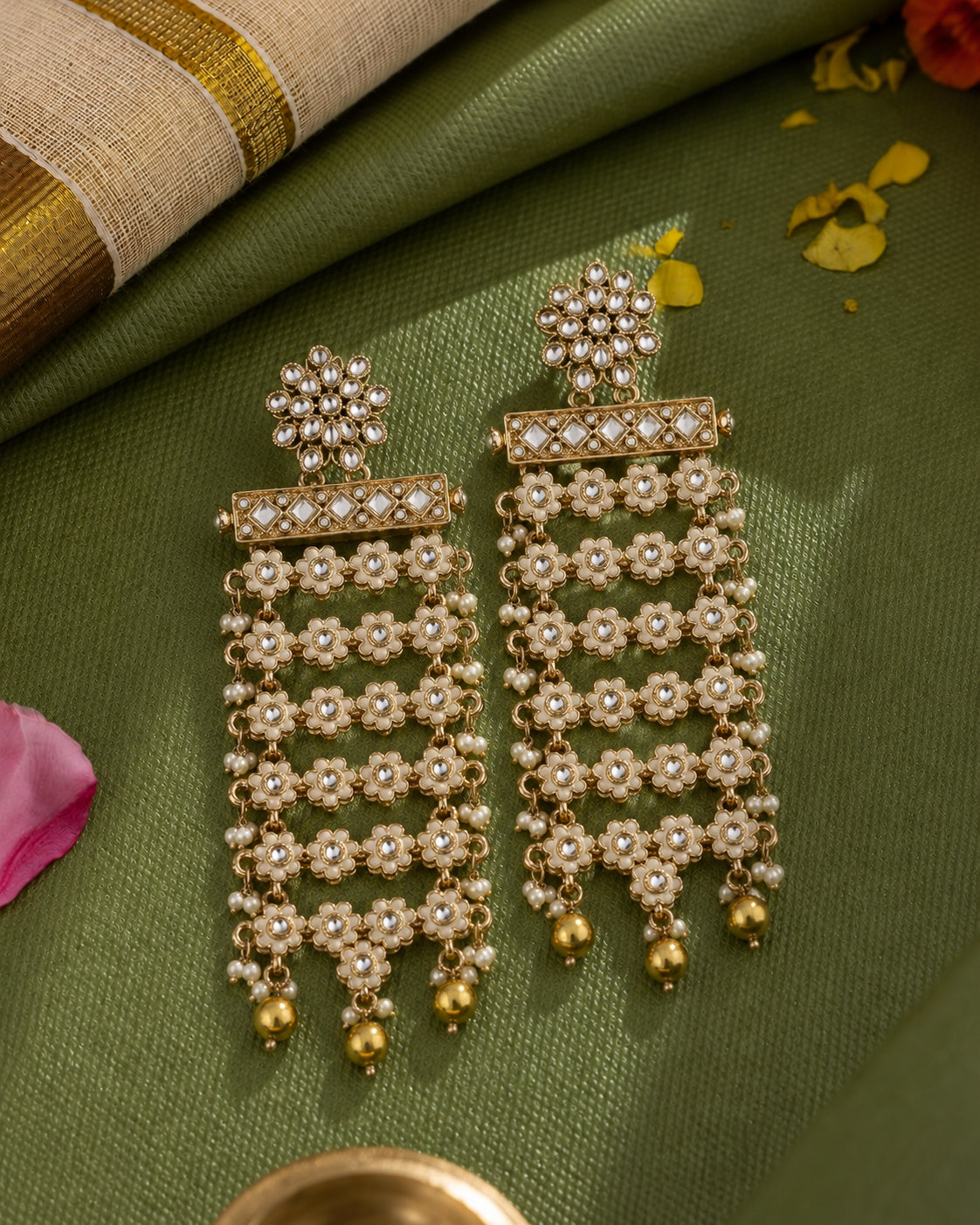 Rivayat Flower Meenakari Earring