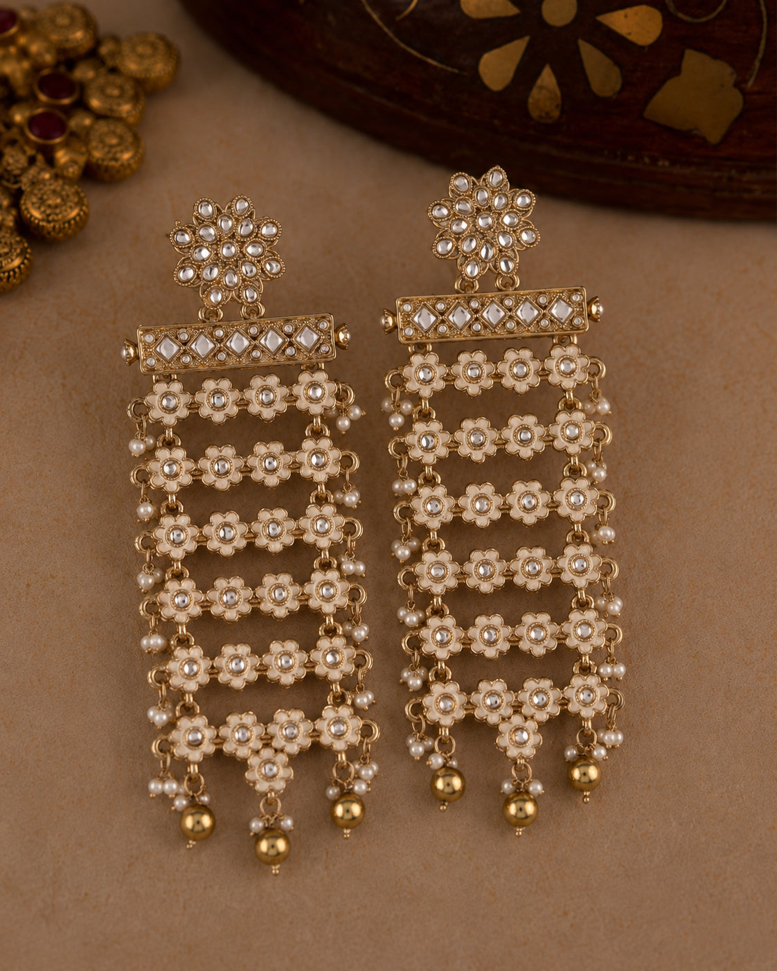 Rivayat Flower Meenakari Earring