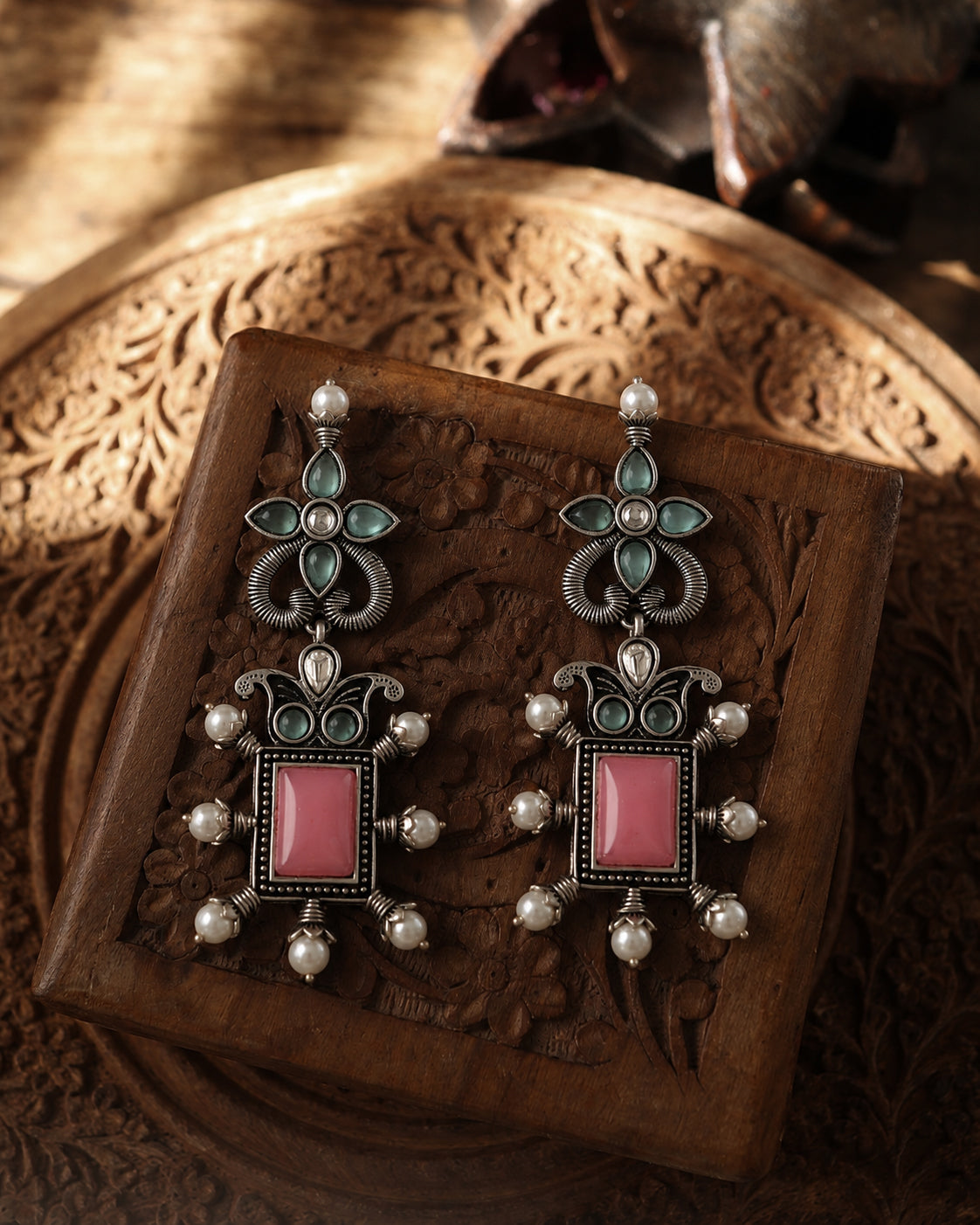 Blush Mint Nira Brass Earring
