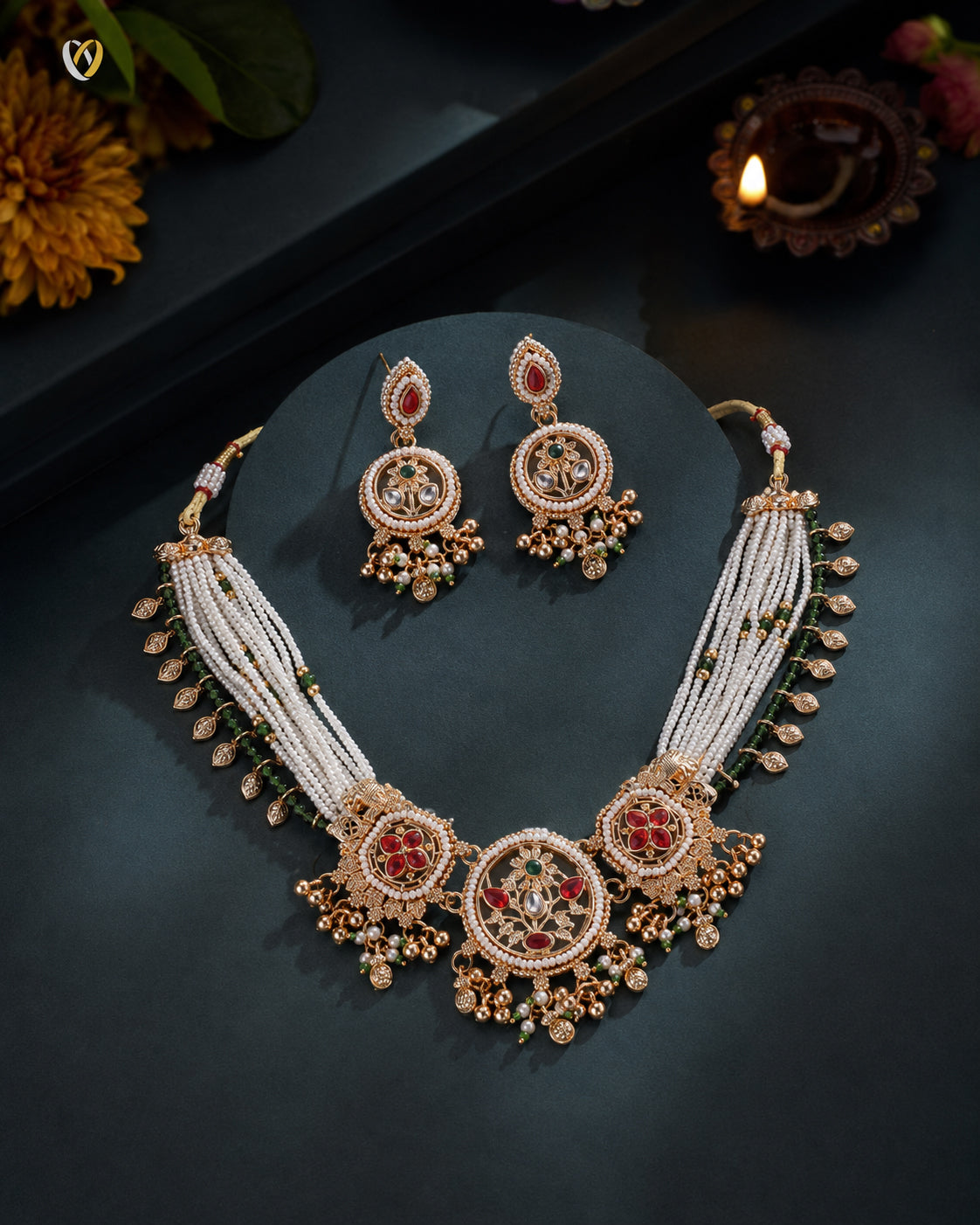 Rajkumari Rajwada Necklace Set with Earring