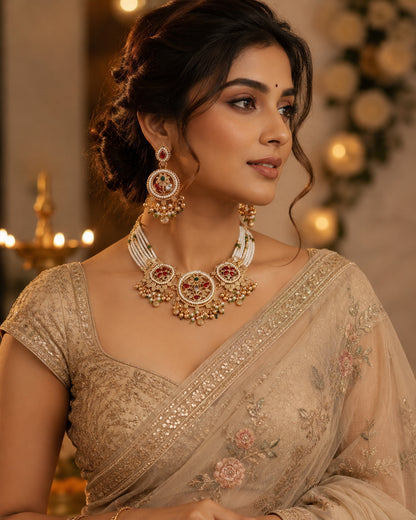 Rajkumari Rajwada Necklace Set with Earring