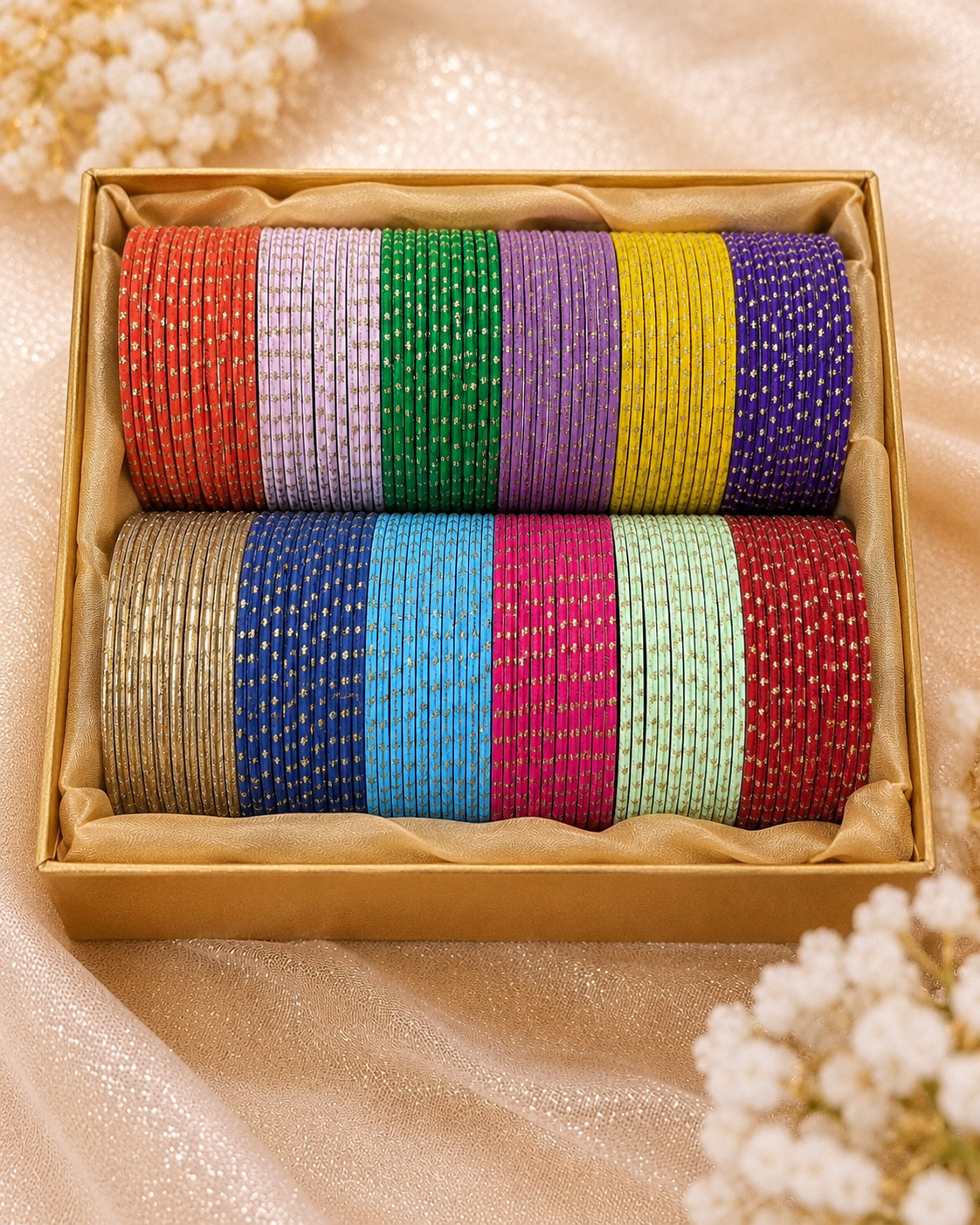 Aarunya Set of 144 Glitter Polka Dot Bangle