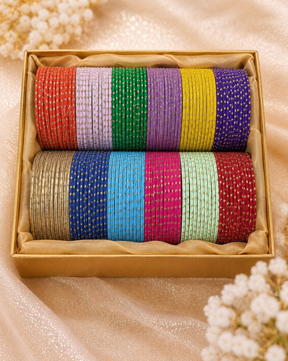 Aarunya Set of 144 Glitter Polka Dot Bangle
