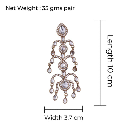 Gold Janhavi Kapoor Inspired Chandbali Earrings