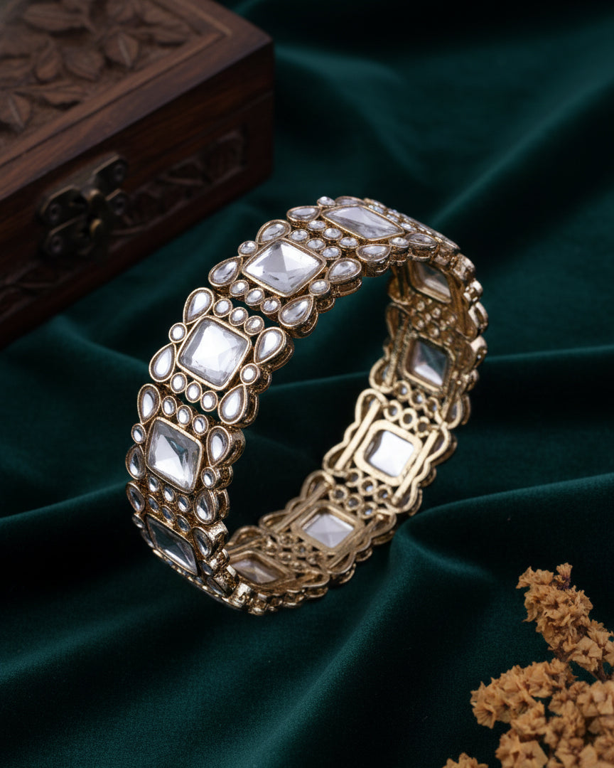 Vriksha Polki Dupe Kada - Openable