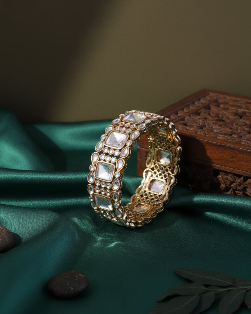 Vriksha Polki Dupe Kada - Openable