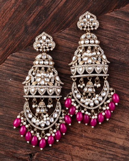 Pink Kavleen Premium Designer Statement Earring