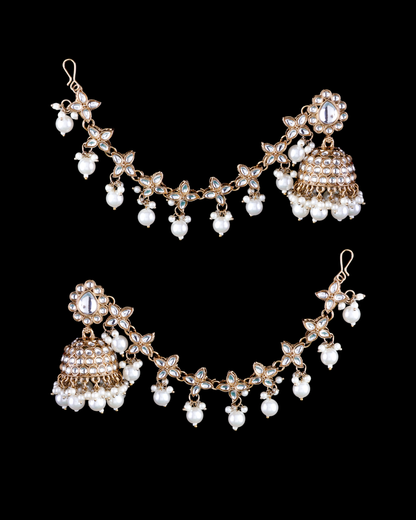 Aditi Bahubali Jhumki Earring with Kaan Chain