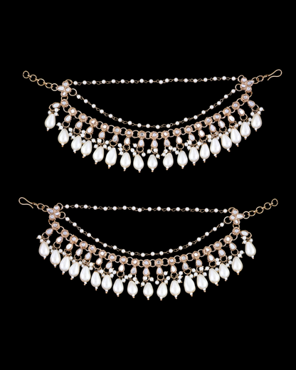 Rivika Bahubali Kundan Kaan Chain Pair
