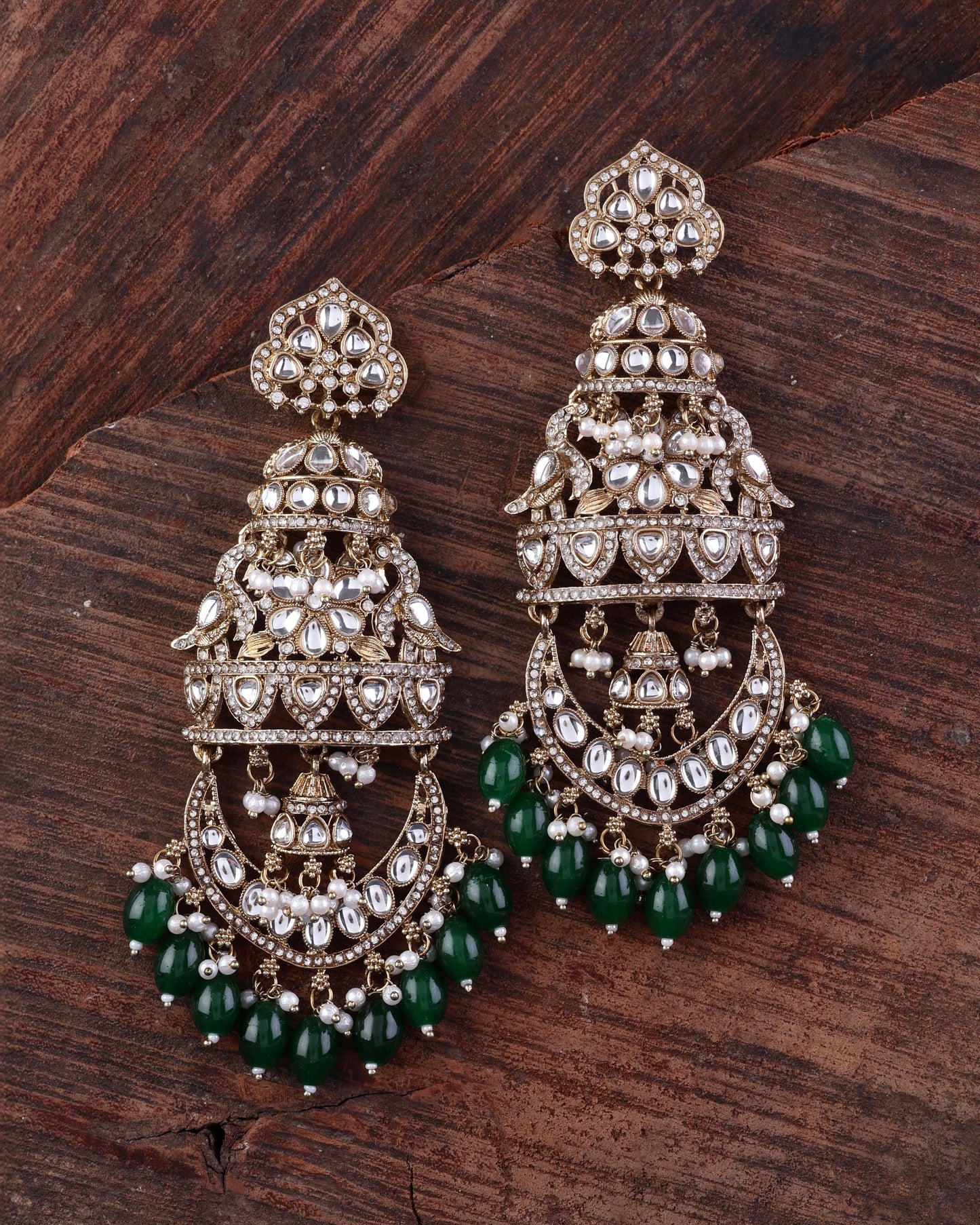 Green Kavleen Premium Designer Statement Earring