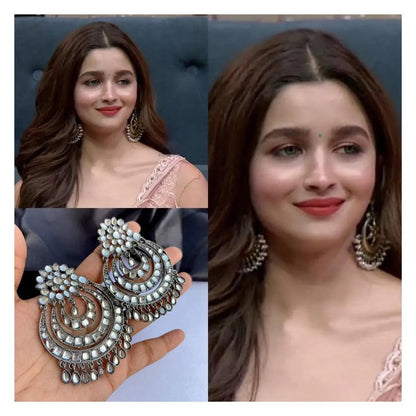 Kundan Black Chandbali