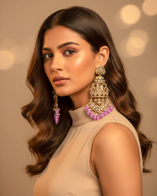 Lilac Kavleen Designer Premium Earring