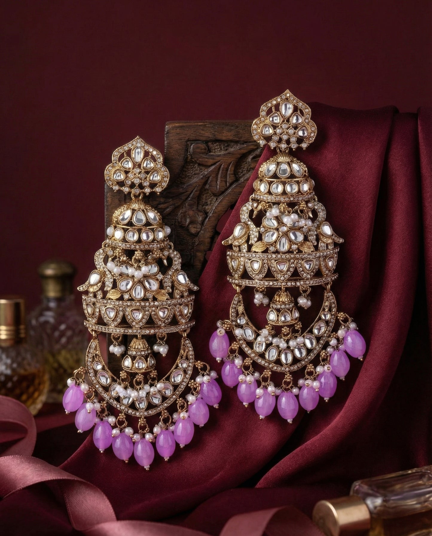 Lilac Kavleen Designer Premium Earring