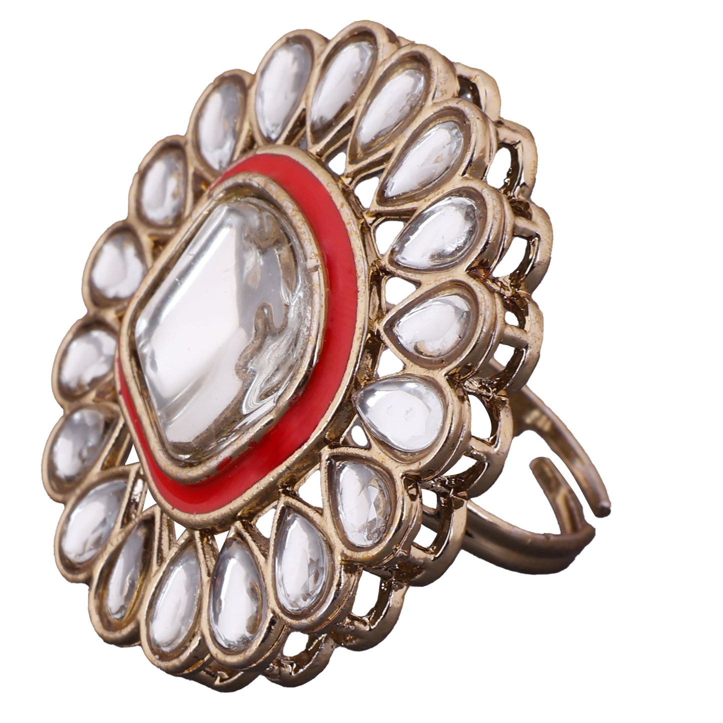 Red Lata Ethnic Ring