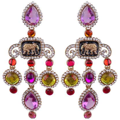 Lilac Yellow Varsha Designer Earring