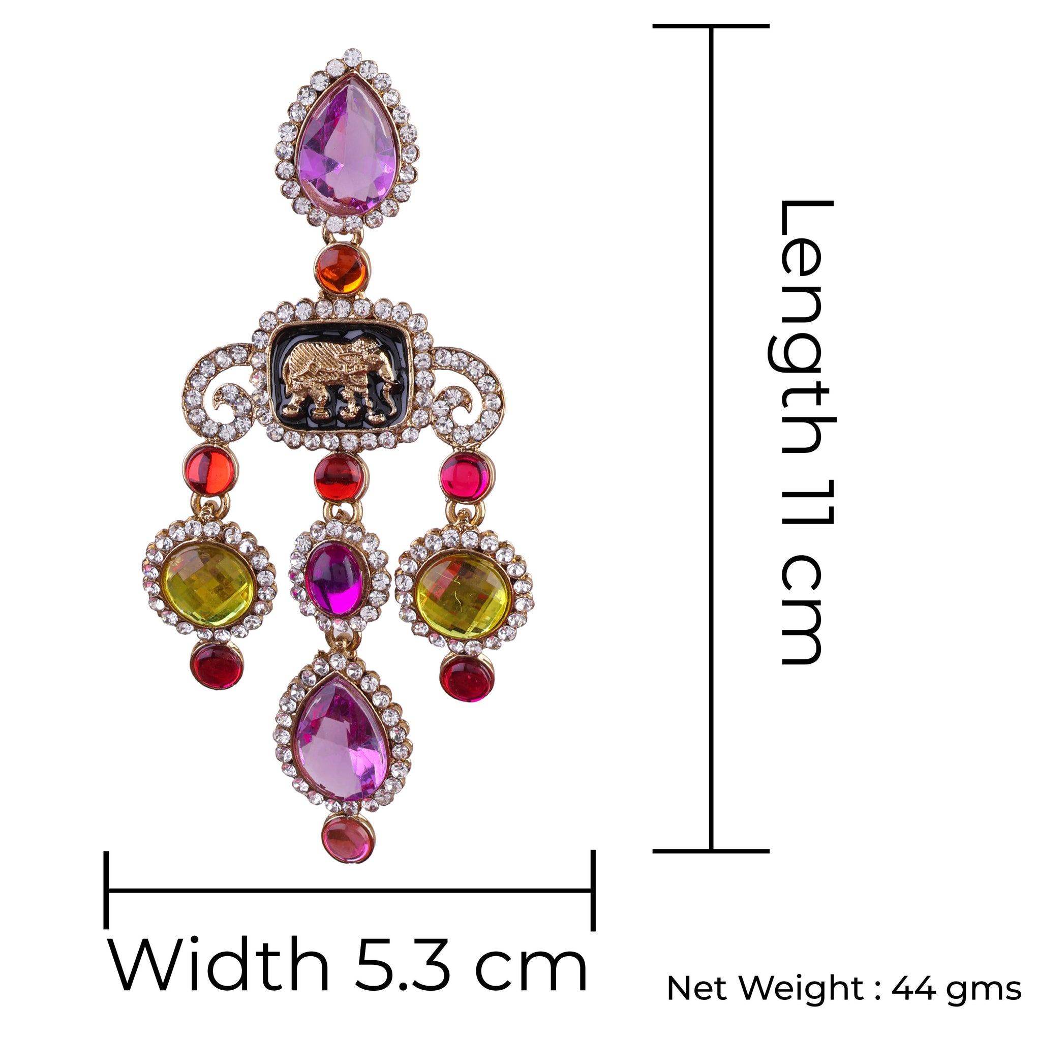 Lilac Yellow Varsha Designer Earring