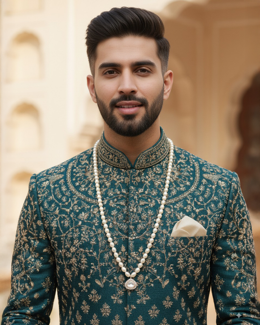 Samrat Polki Pearl Mala For Him
