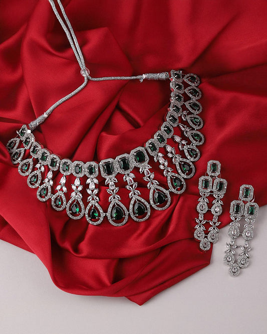 Emerald Melissa American Diamond Choker Set