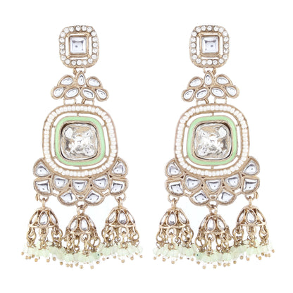 Mint Green Anay Designer Earring with Jhumki Detailing