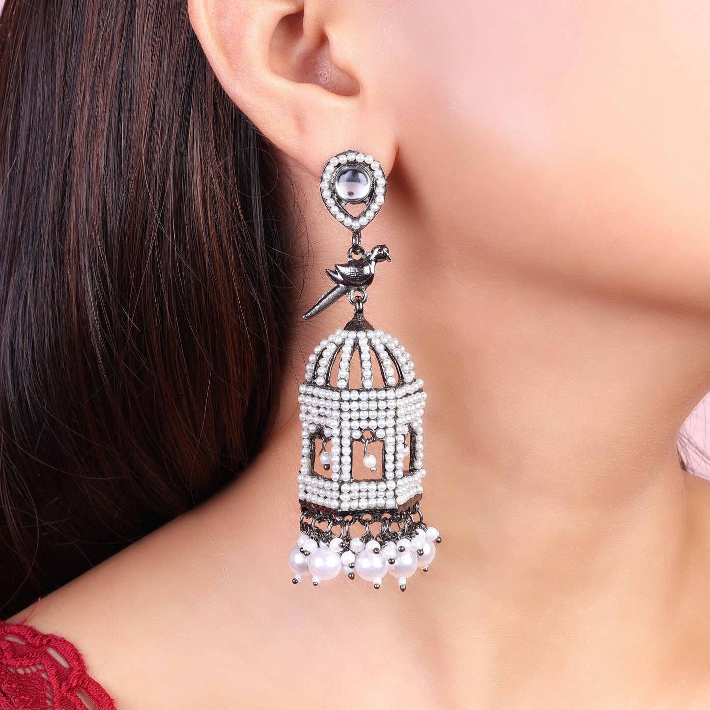 Pearl Cage Jhumka