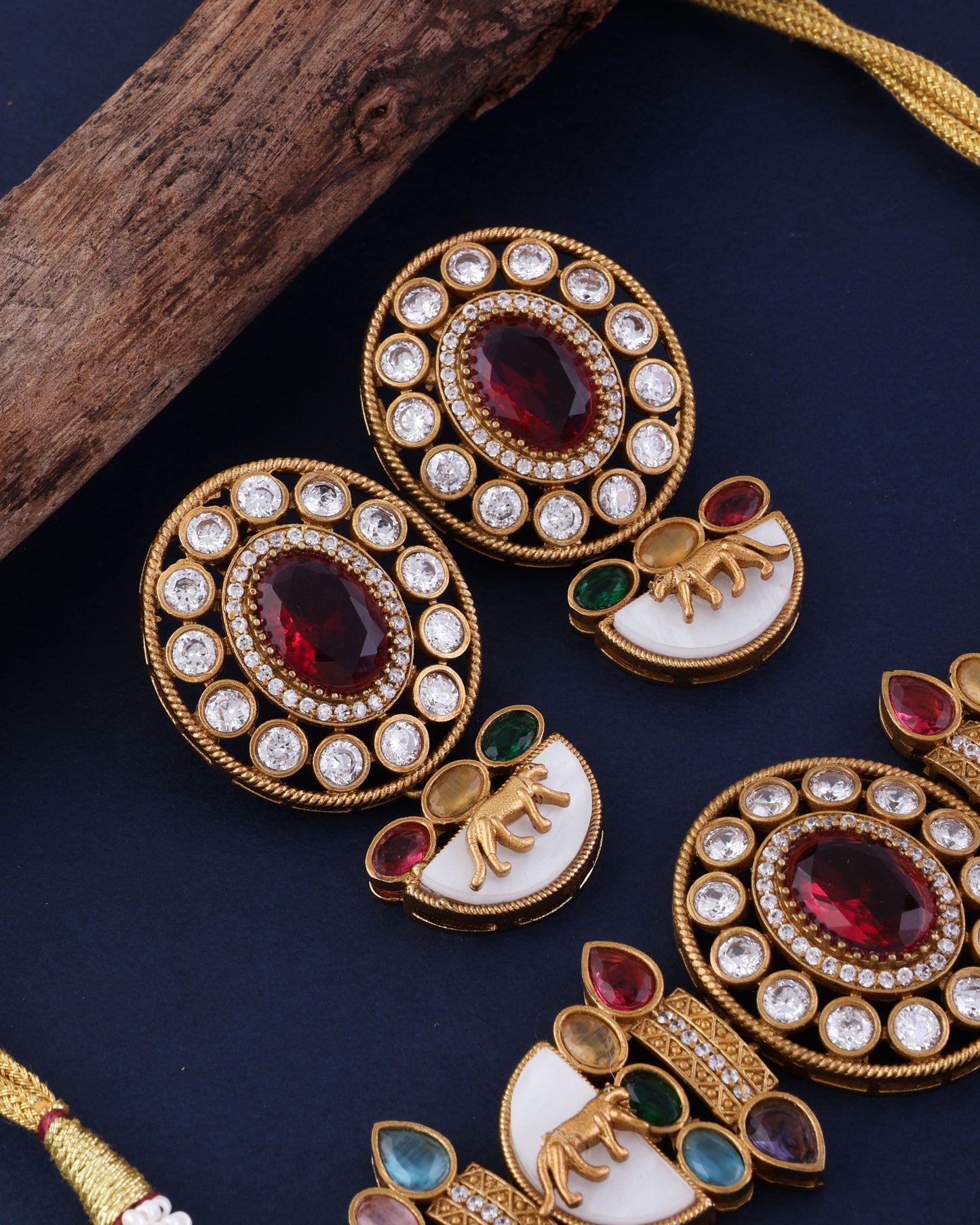 Multi Aishani Premium Sabya Inspired Necklace with Earring