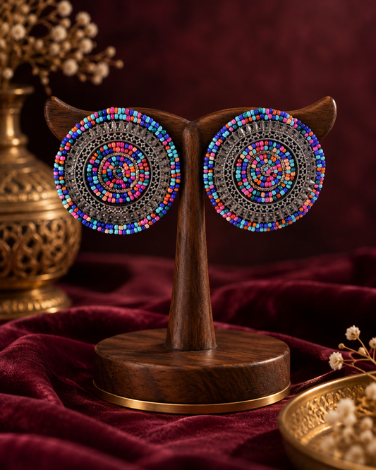 Multi Aabroo Oxidised Earrings