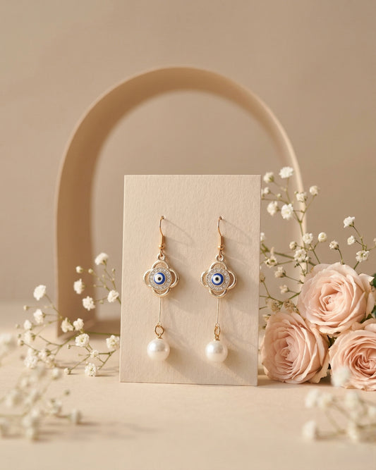 Jeremiah Evil Eye Pearl Voguish Earrings