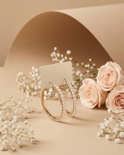Zadie Pearl Hoop Earrings