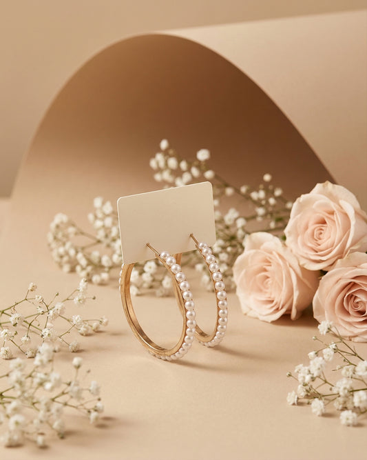 Zadie Pearl Hoop Earrings