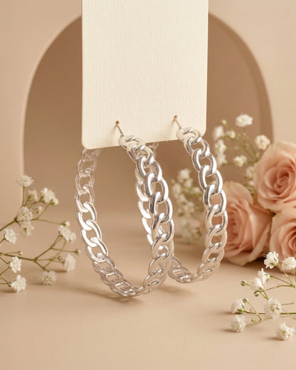 Silver Fallon Hoop Earrings