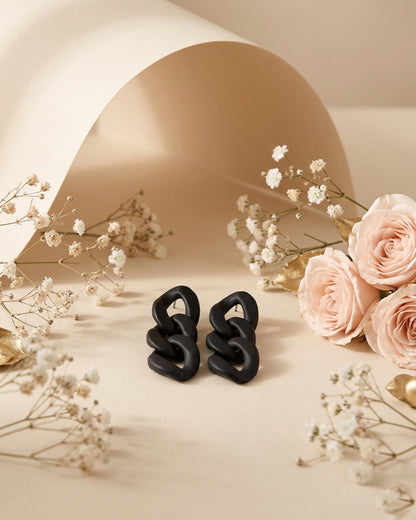 Black Ophelia Stud Earrings