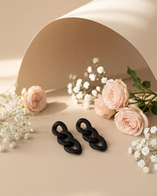 Black Ophelia Stud Earrings