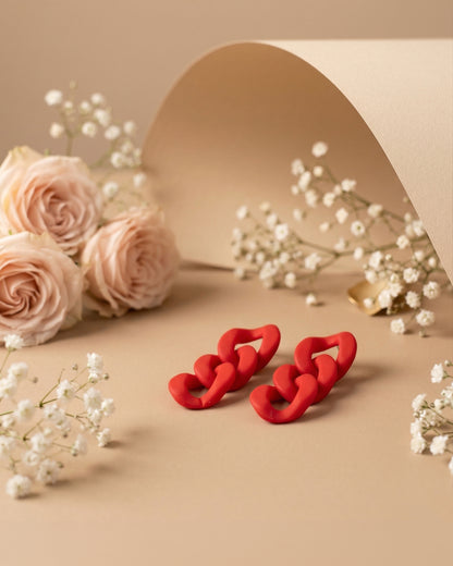 Red Ophelia Stud Earrings